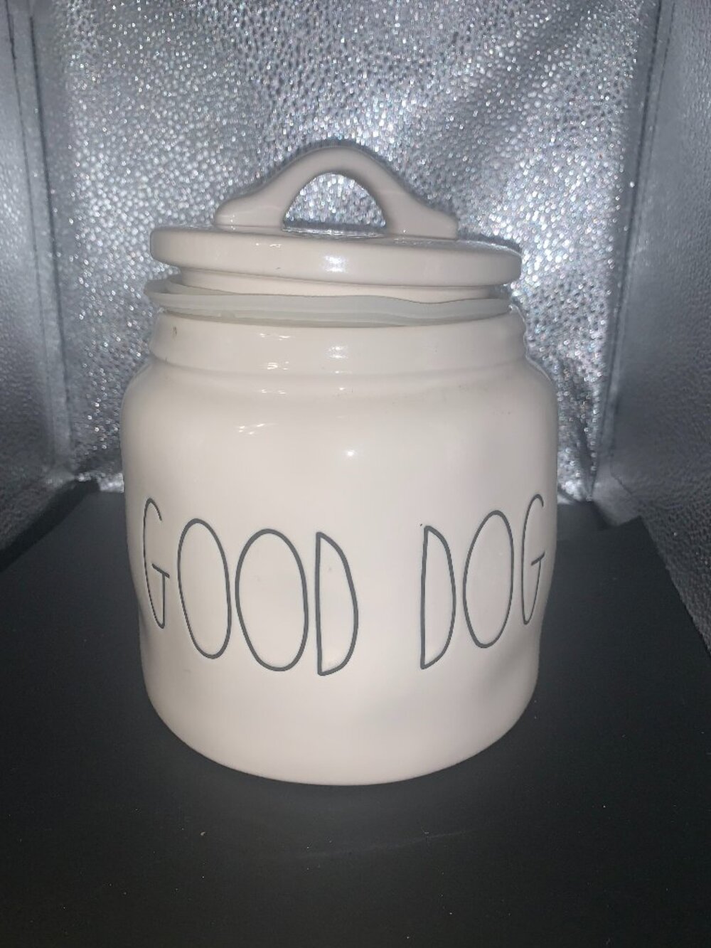 Rae Dunn Good Dog Farmhouse Dog Treat Canister Artisan Collection SELLING AS IS